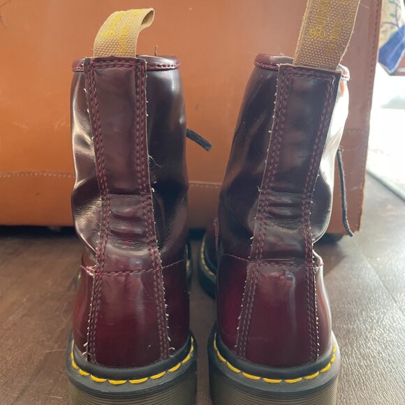 Dr. Martens Cherry Red 1460 Vegan Patent Leather Chelsea Boots Size 6 - Picture 7 of 14